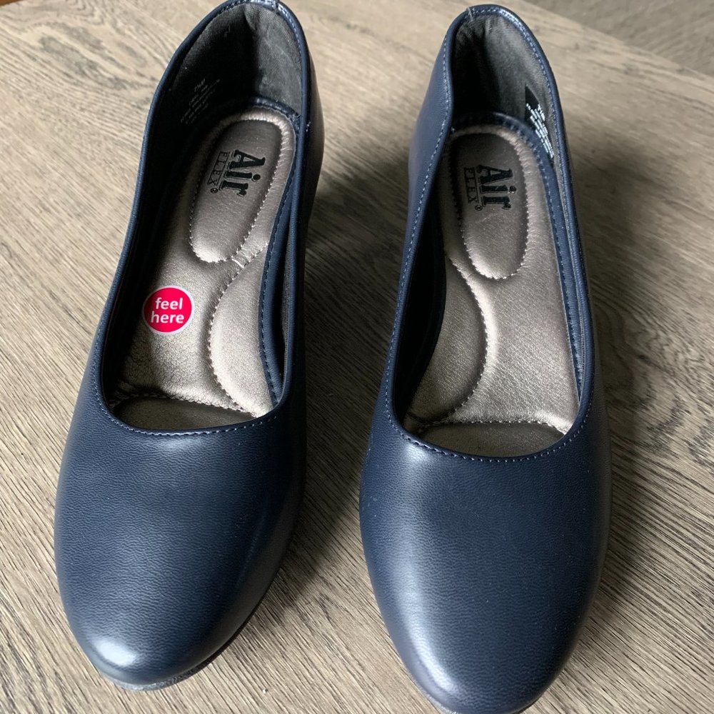 Air Flex Cheryl Pumps Blue Faux Leather Wmn's 7.5M